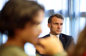 President Macron Meets with Middle and High School Students - Rochefort