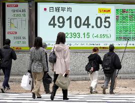 Tokyo stocks tumble