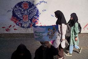 Iranians Rally At Former US Embassy - Tehran