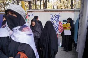 Iranians Rally At Former US Embassy - Tehran
