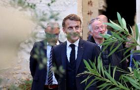 President Macron Visits the Pierre Loti House - Rochefort