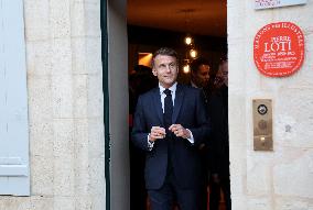President Macron Visits the Pierre Loti House - Rochefort