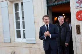 President Macron Visits the Pierre Loti House - Rochefort
