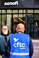 Inter-Union Rally In Front Of Maison Sanofi - Paris
