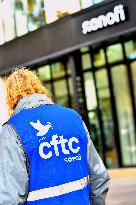 Inter-Union Rally In Front Of Maison Sanofi - Paris