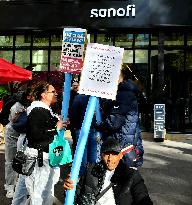 Inter-Union Rally In Front Of Maison Sanofi - Paris