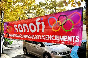 Inter-Union Rally In Front Of Maison Sanofi - Paris