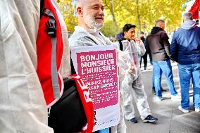 Inter-Union Rally In Front Of Maison Sanofi - Paris