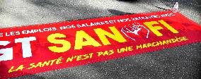 Inter-Union Rally In Front Of Maison Sanofi - Paris