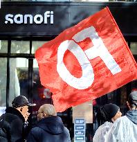 Inter-Union Rally In Front Of Maison Sanofi - Paris