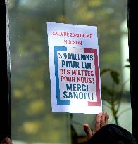 Inter-Union Rally In Front Of Maison Sanofi - Paris