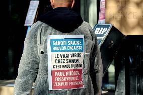 Inter-Union Rally In Front Of Maison Sanofi - Paris