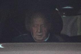 King Emeritus Juan Carlos I Arrives at Vigo Airport - Spain