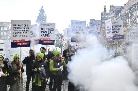 Protest Against Tax on E-Cigarette Liquids - Strasbourg
