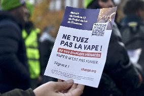 Protest Against Tax on E-Cigarette Liquids - Strasbourg