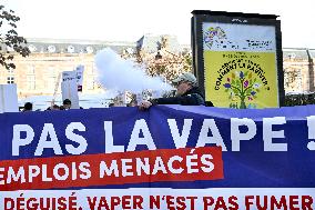 Protest Against Tax on E-Cigarette Liquids - Strasbourg