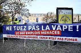 Protest Against Tax on E-Cigarette Liquids - Strasbourg
