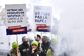 Protest Against Tax on E-Cigarette Liquids - Strasbourg