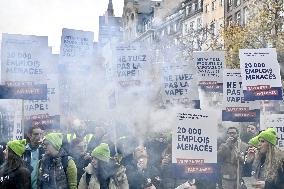 Protest Against Tax on E-Cigarette Liquids - Strasbourg