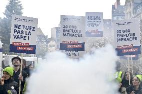 Protest Against Tax on E-Cigarette Liquids - Strasbourg