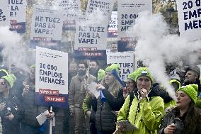 Protest Against Tax on E-Cigarette Liquids - Strasbourg