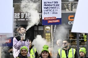 Protest Against Tax on E-Cigarette Liquids - Strasbourg
