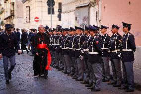 Funeral of State Police Chief In Naples - Italy