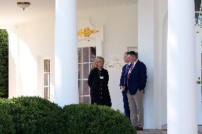 The Oval Office with a new sign up front - Washington