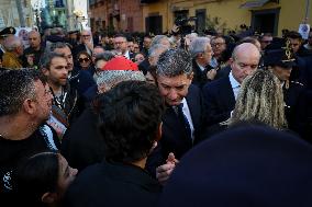 Funeral of State Police Chief In Naples - Italy