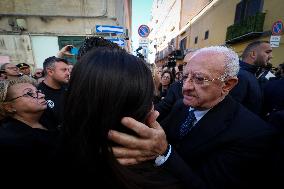 Funeral of State Police Chief In Naples - Italy
