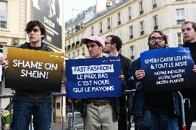 Protest Against Shein's Opening at BHV - Paris