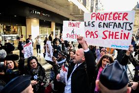Protest Against Shein's Opening at BHV - Paris