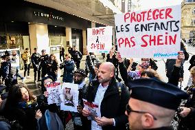 Protest Against Shein's Opening at BHV - Paris