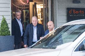 King Emeritus Juan Carlos I as He Leaves Restaurant - Spain