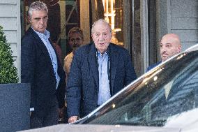 King Emeritus Juan Carlos I as He Leaves Restaurant - Spain