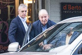 King Emeritus Juan Carlos I as He Leaves Restaurant - Spain