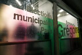 Inauguration of Emmanuel Gregoire local campaign in Paris FA