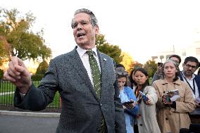 Scott Bessent talks to reporters - Washington