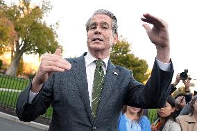 Scott Bessent talks to reporters - Washington