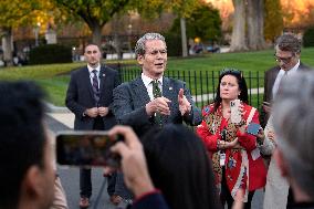 Scott Bessent talks to reporters - Washington