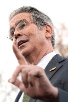 Scott Bessent talks to reporters - Washington