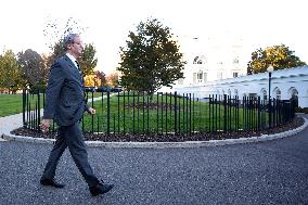 Scott Bessent talks to reporters - Washington