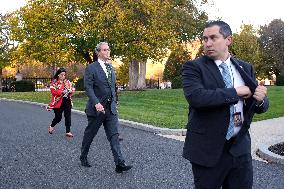 Scott Bessent talks to reporters - Washington