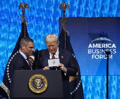 President Trump At American Business Forum - Miami