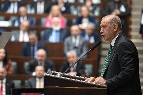 Erdogan Addresses a Parliamentary Group AKP - Ankara