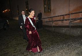 SWEDEN'S CROWN PRINCESS COUPLE AT GUSTAV ADOLF'S ACADEMY