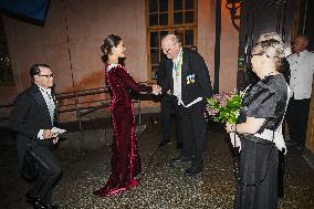 SWEDEN'S CROWN PRINCESS COUPLE AT GUSTAV ADOLF'S ACADEMY