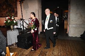 SWEDEN'S CROWN PRINCESS COUPLE AT GUSTAV ADOLF'S ACADEMY