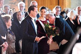 SWEDEN'S CROWN PRINCESS COUPLE AT GUSTAV ADOLF'S ACADEMY