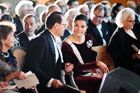 SWEDEN'S CROWN PRINCESS COUPLE AT GUSTAV ADOLF'S ACADEMY